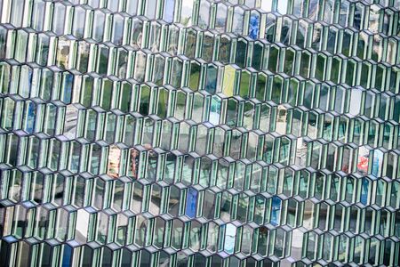 REYKJAVIK, ICELAND  September 11, 2017: Harpa was opened on May 13, 2011. It is a concert hall and conference centre.のeditorial素材