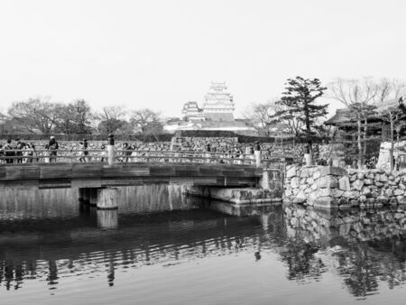HIMEJI, JAPAN - MARCH 28: Himeji Castle on March 28, 2015 in Himeji, Japan. Himeji Castle dates to 1333, when Akamatsu Norimura built a fort on top of Himeyama hill.のeditorial素材