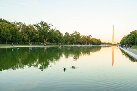 Washington Monument in Washington DC, USA - 15 October, 2016: High concrete column monument.