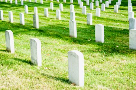 Arlington National Cemetery in Washington DC, USA - 16 October, 2016: Lot of gravestones.のeditorial素材
