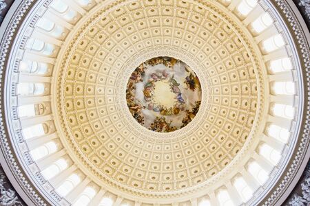 Capitol in Washington DC, USA - 15 October, 2016: From below inside view of Capitol dome.のeditorial素材