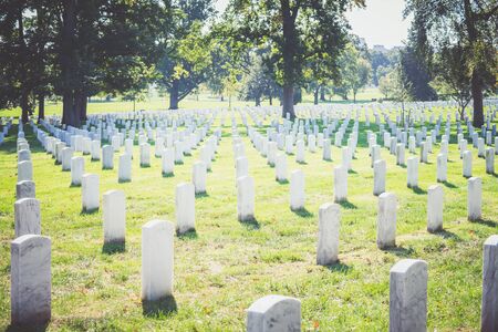 Arlington National Cemetery in Washington DC, USA - 16 October, 2016: Lot of gravestones.のeditorial素材