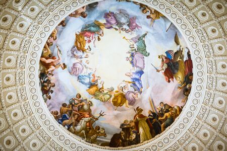 Capitol in Washington DC, USA - 15 October, 2016: From below inside view of Capitol dome.