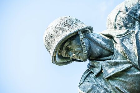 US Marine Corps War Memorial in Washington DC, USA - 16 October, 2016: Statue of soldiers putting flagのeditorial素材