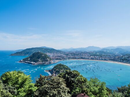 La Concha Beach in San Sebastian, Spainの写真素材