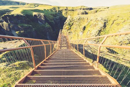 Fjadrargljufur canyon in the south of Iceland.の写真素材