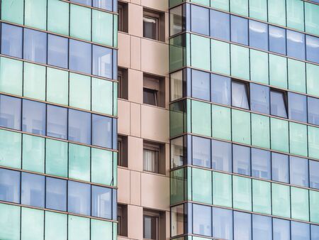 Blue and green modern buildingの写真素材
