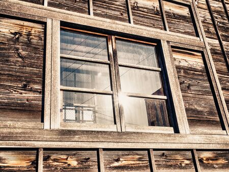 old wooden windowの写真素材