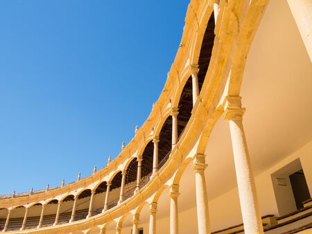 RONDA, SPAIN - MAY 10, 2019: historic bullring in Ronda, Andalucia, Spain. Opened in 1785, one of the oldest and most famous in Spain.のeditorial素材