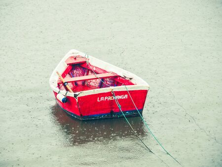 GIJON, SPAIN - OCTOBER 19, 2019: Typical fishing boatのeditorial素材