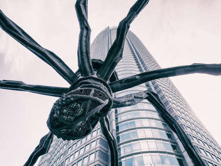 TOKYO; JAPAN - APRIL 11, 2018: Spider sculpture in Roppongi Hills. This sculpture is outside of Mori Tower.のeditorial素材