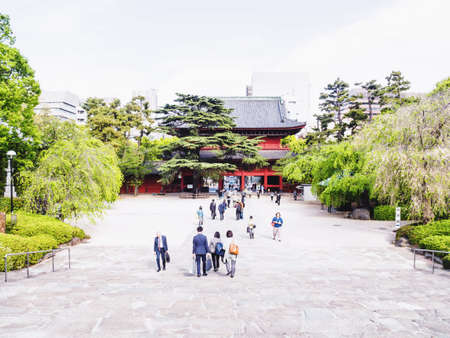 TOKYO; JAPAN - APRIL 11, 2018: Zojoji Temple. It is the main temple of the Jodo-shu Chinzei sect of Buddhism in the Kanto regionのeditorial素材