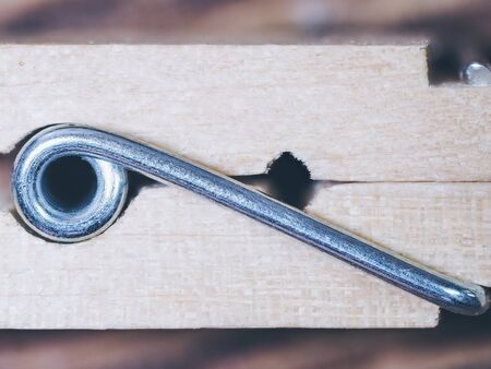 New wooden clothespin close upの写真素材