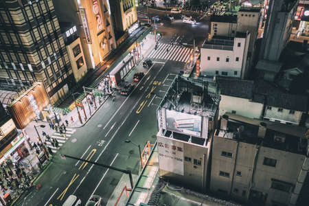 TOKYO; JAPAN - MARCH 25, 2018: Asakusa district. It is a district in Taito, famous for the Senso-ji, a Buddhist temple.のeditorial素材