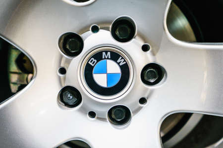 MUNICH, GERMANY - MARCH 15: BMW cars and motorcycle at the BMW Museum and Welt on March 15, 2016 in Munich, Germany. The company was founded in 1916.のeditorial素材