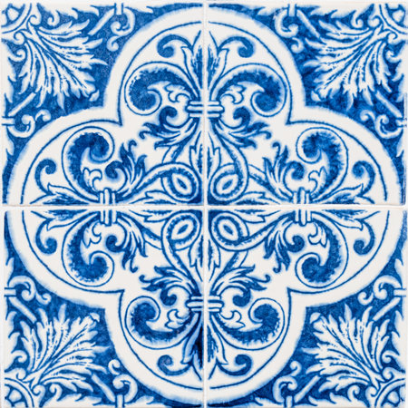 vintage portuguese tiles in Porto, Portugalの写真素材
