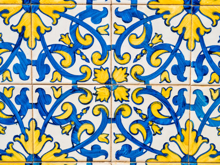 vintage portuguese tiles in Porto, Portugalの写真素材