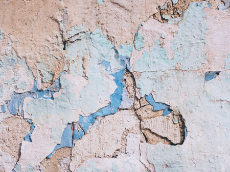 concrete cracked wall at outdoorsの写真素材