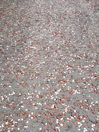 cement pavement with stonesの写真素材