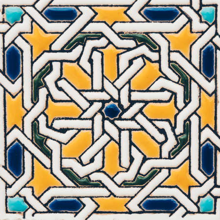 Spanish tiles decoration, close upの写真素材