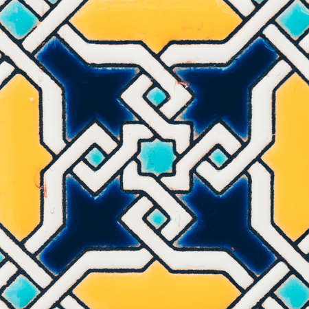 Spanish tiles decoration, close upの写真素材