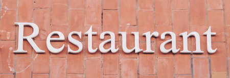 Restaurant billboard in Torremolinos, Spainの写真素材