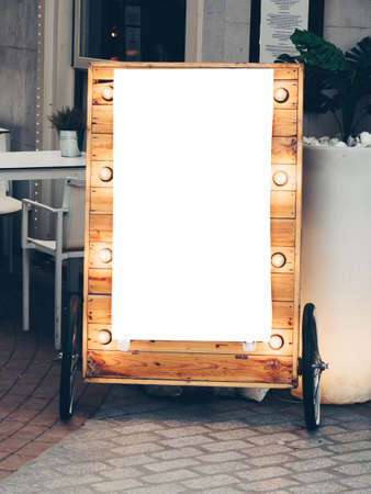 Empty billboard in a restaurant