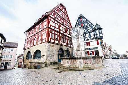 ROTHENBURG OB DER TAUBER, GERMANY - MARCH 05: Typical street on March 05, 2016 in Rothenburg ob der...