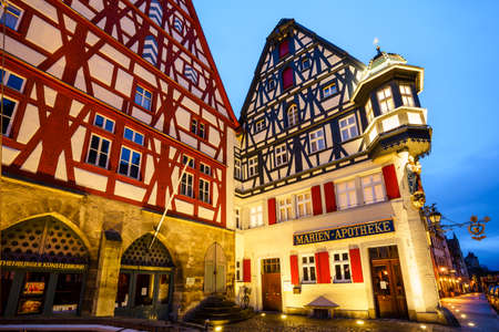ROTHENBURG OB DER TAUBER, GERMANY - MARCH 05: Typical street on March 05, 2016 in Rothenburg ob der Tauber, Germany. It is well known for its well-preserved medieval old town.のeditorial素材