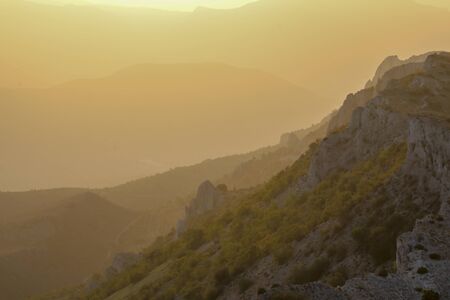 Sunrise in Aitana mountain in Confrides, Alicante, Spain.