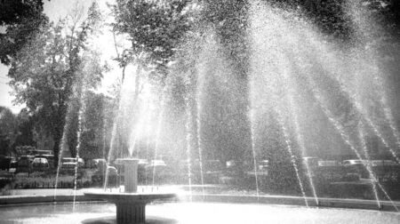 Water drops of the fountain - Monochromeの写真素材