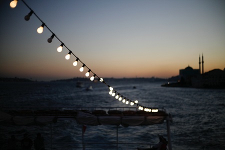 Bulb lights  in  bosphorus, Istanbul Turkeyの写真素材