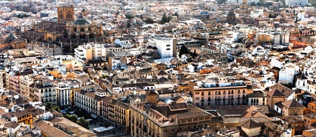 Panorama of Granada from the Alhambra, Spainの写真素材