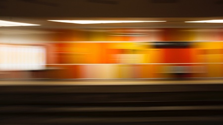 Motion blur colorful background of subway platformの写真素材