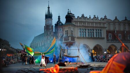 Teatr Klinika Lalek - 29th ULICA  The International Festival of Street Theatres, 7/08/2016 Krakow, Polandのeditorial素材