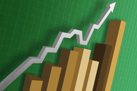 A business chart / graph showing the decline of the finicial money marketの写真素材