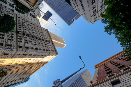 Los Angeles Downtown buildings from bellowのeditorial素材