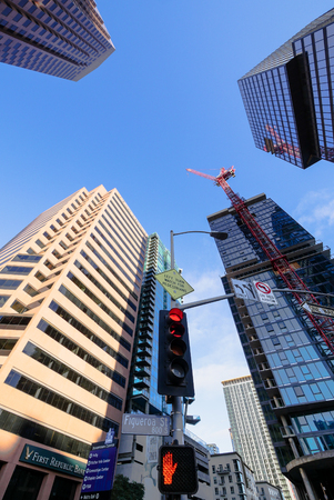 Los Angeles Downtown buildings from bellowのeditorial素材