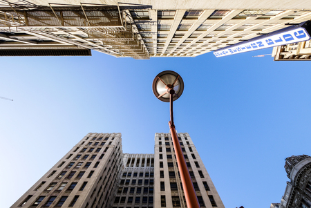 Los Angeles Downtown buildings from bellowの写真素材