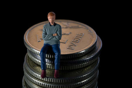dollars and rubles. currency exchange concept. Economic crisis, decline of the world economy....
