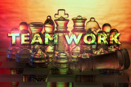 Business concept - chess pieces - team work , company, strategy, win, checkmate, success