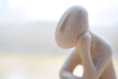 stone statue thinkerの写真素材