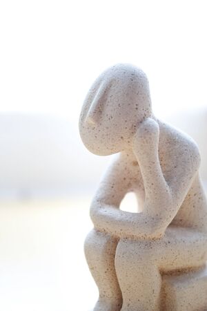 stone statue thinker portraitの写真素材