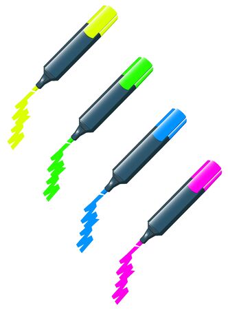 Four marker pensのイラスト素材