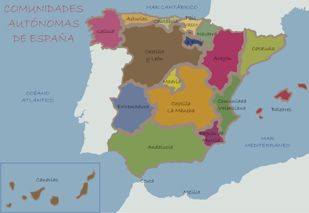 Political Map of Spainのイラスト素材