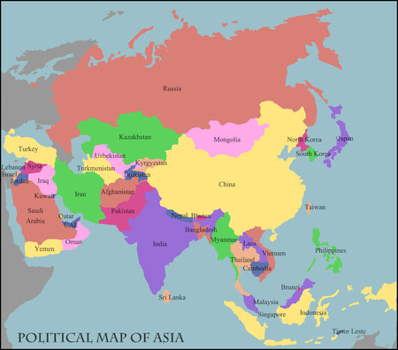Political Map of Asiaのイラスト素材