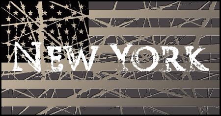 New York Vintage Worn USA Flag 3Dのイラスト素材
