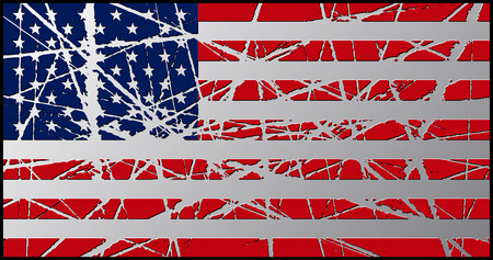 Worn USA Flag 3Dのイラスト素材