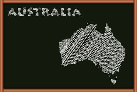 Blackboard with the Map of Australiaのイラスト素材
