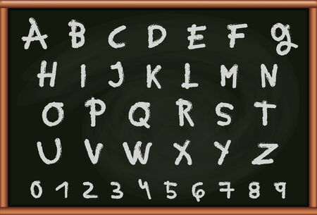 Blackboard with Letters and Numbersのイラスト素材